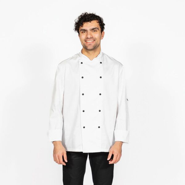 Long Sleeve Chefs Jacket with Removable Studs Thumbnail